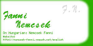 fanni nemcsek business card